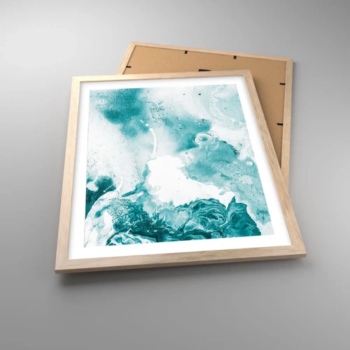 Poster in light oak frame - Lakes of Blue - 40x50 cm