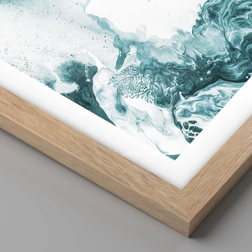 Poster in light oak frame - Lakes of Blue - 40x50 cm