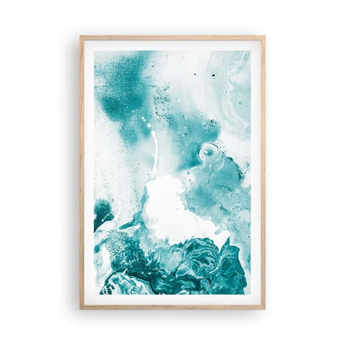 Poster in light oak frame - Lakes of Blue - 61x91 cm