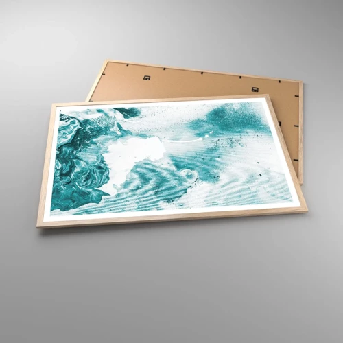 Poster in light oak frame - Lakes of Blue - 91x61 cm