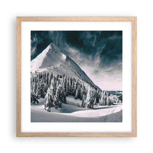 Poster in light oak frame - Land of Snow and Ice - 40x40 cm