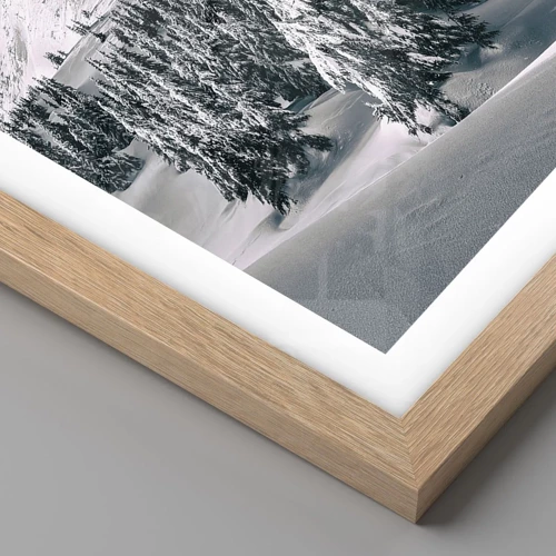 Poster in light oak frame - Land of Snow and Ice - 50x50 cm