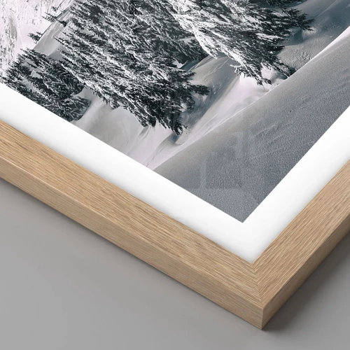 Poster in light oak frame - Land of Snow and Ice - 91x61 cm