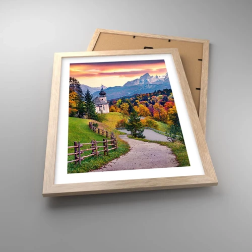 Poster in light oak frame - Landscape Like a Picture - 30x40 cm