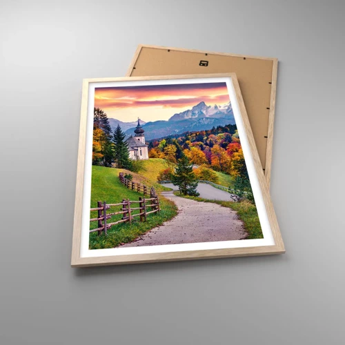 Poster in light oak frame - Landscape Like a Picture - 50x70 cm