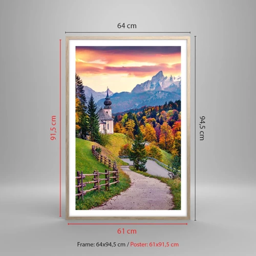 Poster in light oak frame - Landscape Like a Picture - 61x91 cm