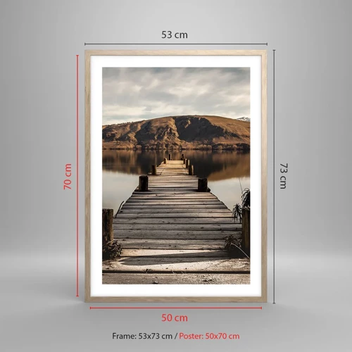 Poster in light oak frame - Landscape in Silence - 50x70 cm