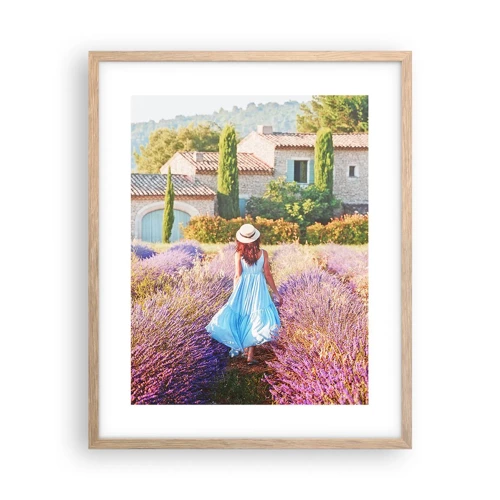 Poster in light oak frame - Lavender Girl - 40x50 cm