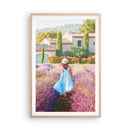 Poster in light oak frame - Lavender Girl - 61x91 cm