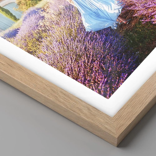 Poster in light oak frame - Lavender Girl - 70x100 cm