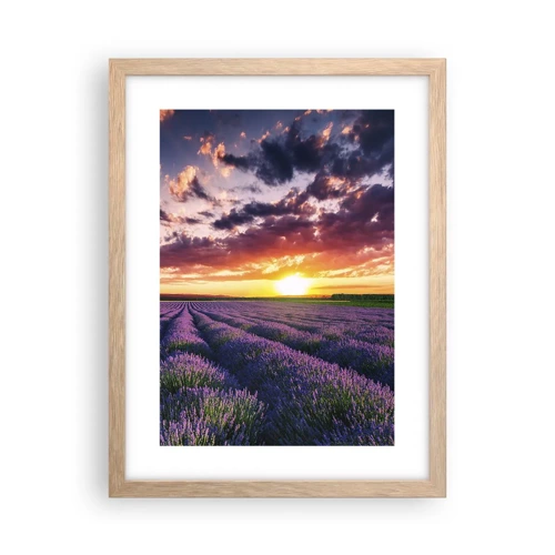 Poster in light oak frame - Lavender World - 30x40 cm