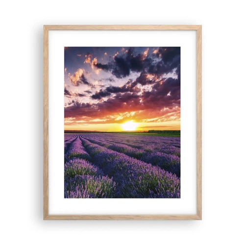 Poster in light oak frame - Lavender World - 40x50 cm