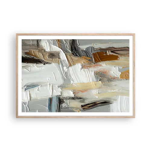 Poster in light oak frame - Layers of Colour - 100x70 cm