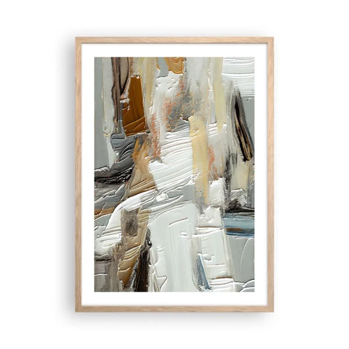 Poster in light oak frame - Layers of Colour - 50x70 cm