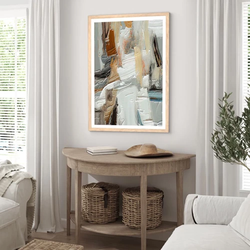 Poster in light oak frame - Layers of Colour - 70x100 cm