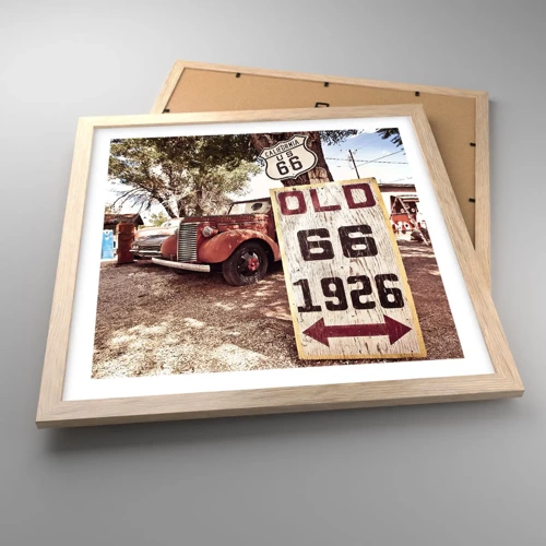 Poster in light oak frame - Legend of an American Province - 40x40 cm