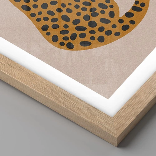 Poster in light oak frame - Leopard Print Is Fashionable - 100x70 cm