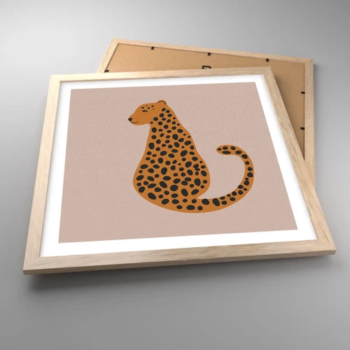 Poster in light oak frame - Leopard Print Is Fashionable - 40x40 cm