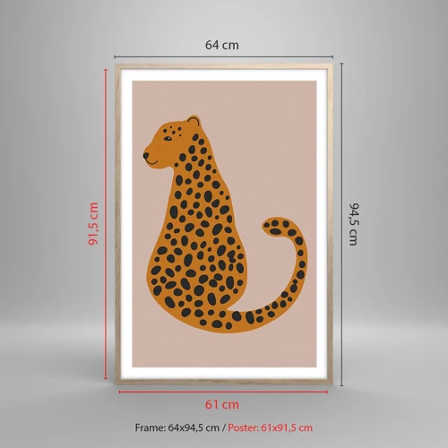 Poster in light oak frame - Leopard Print Is Fashionable - 61x91 cm