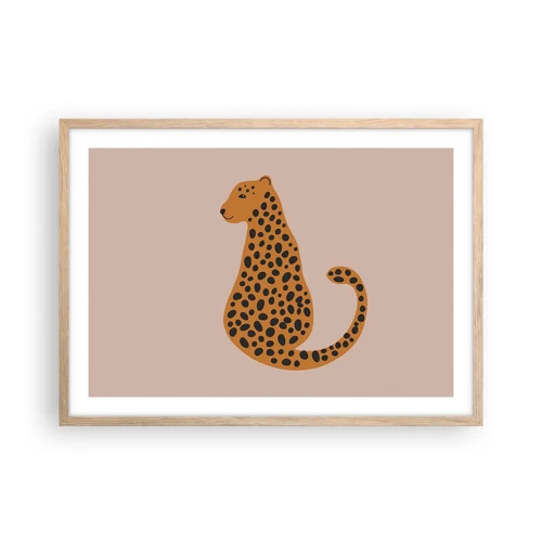 Poster in light oak frame - Leopard Print Is Fashionable - 70x50 cm