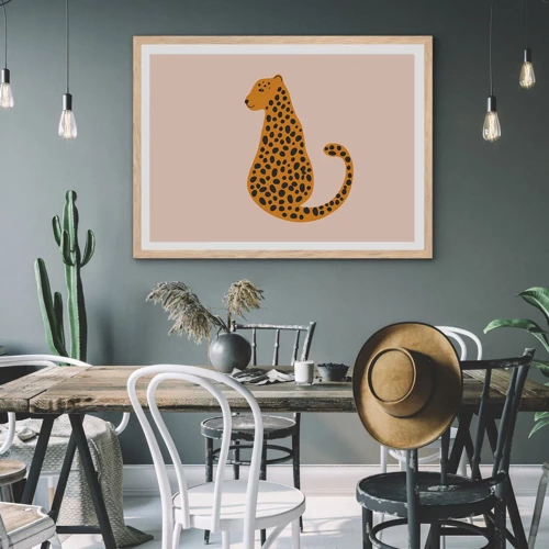 Poster in light oak frame - Leopard Print Is Fashionable - 70x50 cm