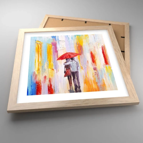 Poster in light oak frame - Let It rain - 30x30 cm