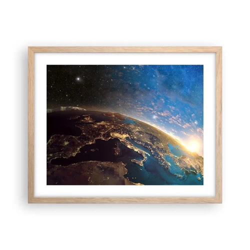 Poster in light oak frame - Let's Look at Each Other from a Distance - 50x40 cm
