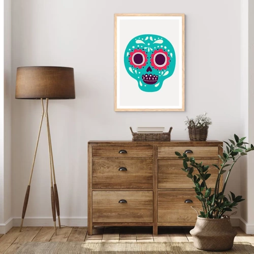 Poster in light oak frame - Life - Fun Until You Die - 70x100 cm