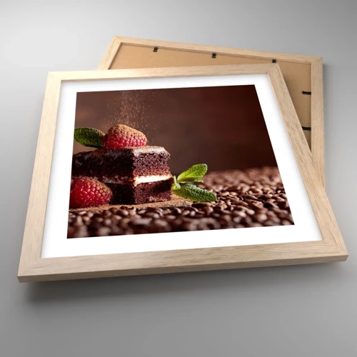 Poster in light oak frame - Life Is Sweet - 30x30 cm