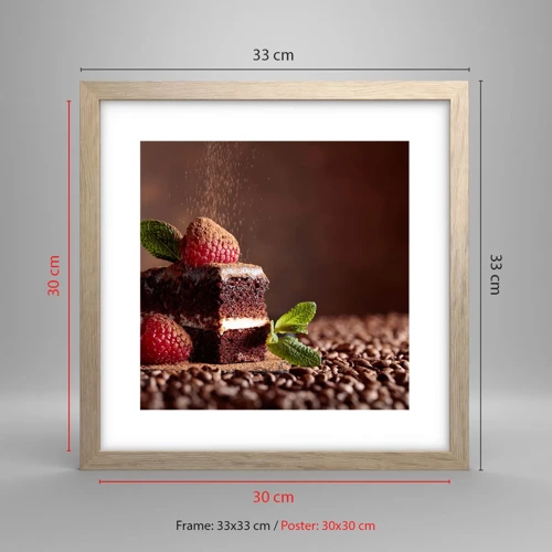 Poster in light oak frame - Life Is Sweet - 30x30 cm