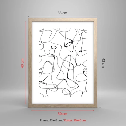 Poster in light oak frame - Life Paths, Trails of Fortune - 30x40 cm