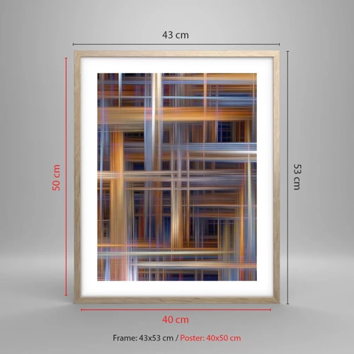 Poster in light oak frame - Light Woven - 40x50 cm