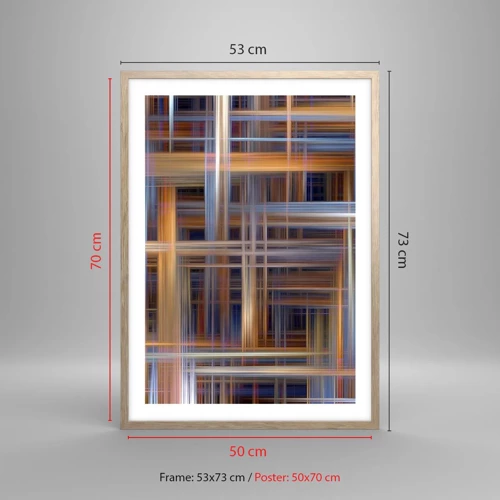 Poster in light oak frame - Light Woven - 50x70 cm