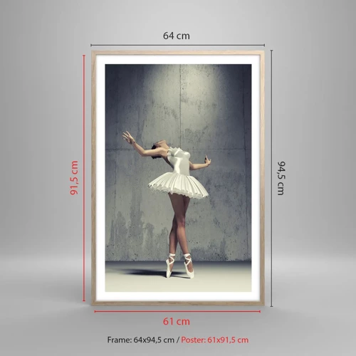 Poster in light oak frame - Light like a Bird - 61x91 cm