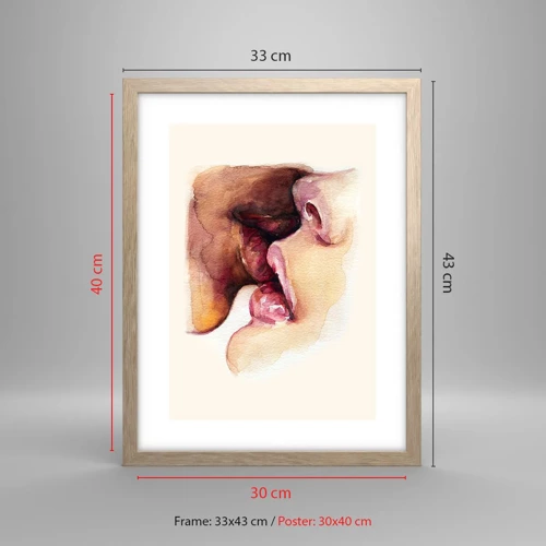 Poster in light oak frame - Like Night and Day, Earth and Heaven - 30x40 cm