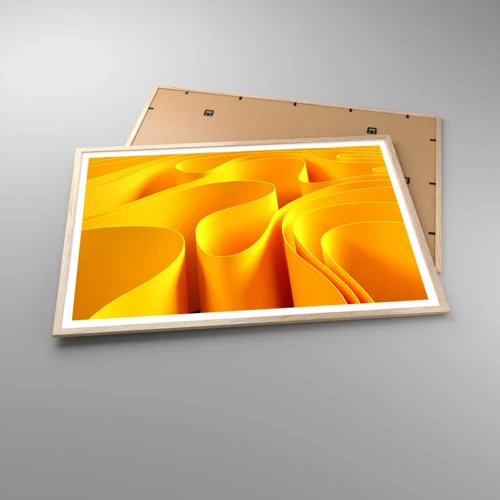 Poster in light oak frame - Like Waves of the Sun - 100x70 cm