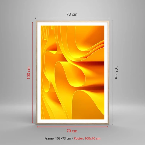 Poster in light oak frame - Like Waves of the Sun - 70x100 cm