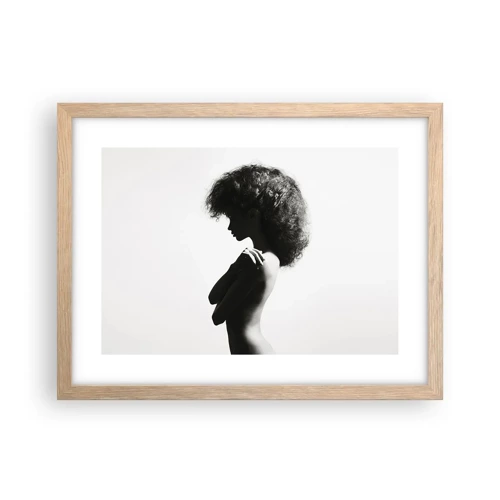 Poster in light oak frame - Like a Flower on a Thin Stem - 40x30 cm