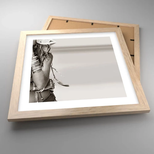 Poster in light oak frame - Like a Girl - 30x30 cm