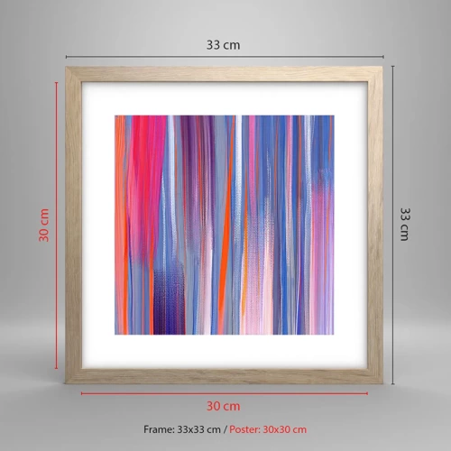 Poster in light oak frame - Like a Rainbow - 30x30 cm
