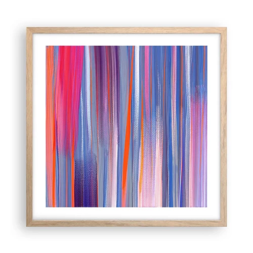 Poster in light oak frame - Like a Rainbow - 50x50 cm