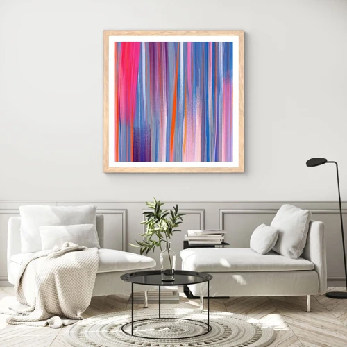 Poster in light oak frame - Like a Rainbow - 50x50 cm