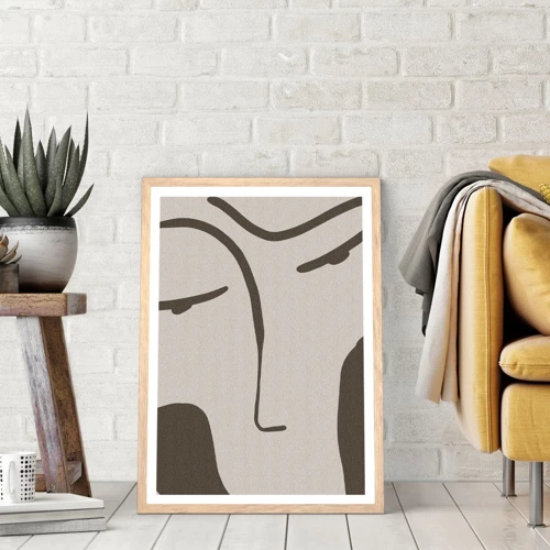 Poster in light oak frame - Like from Modigliani's Painting - 30x40 cm