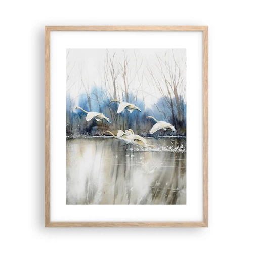 Poster in light oak frame - Like in a Fairy Tale about Wild Swans - 40x50 cm