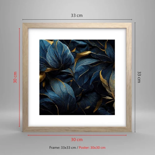 Poster in light oak frame - Lined with Gold - 30x30 cm
