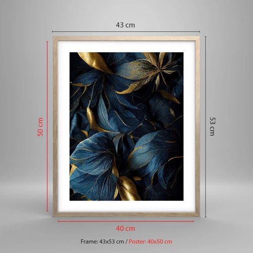 Poster in light oak frame - Lined with Gold - 40x50 cm