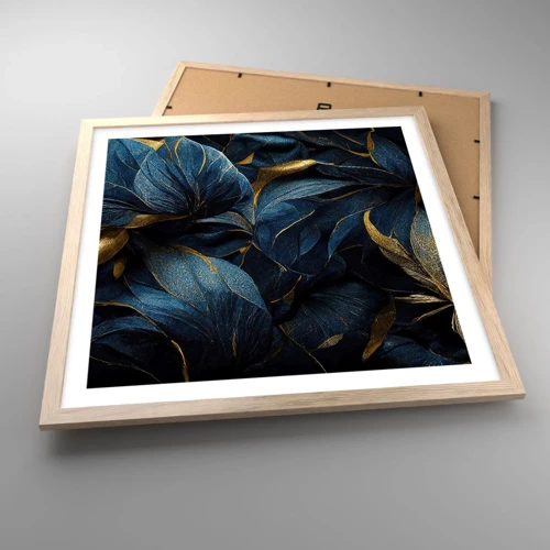 Poster in light oak frame - Lined with Gold - 50x50 cm