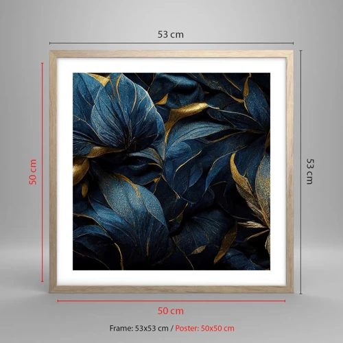 Poster in light oak frame - Lined with Gold - 50x50 cm