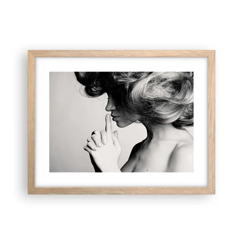 Poster in light oak frame - Listening to Herself - 40x30 cm