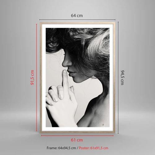 Poster in light oak frame - Listening to Herself - 61x91 cm